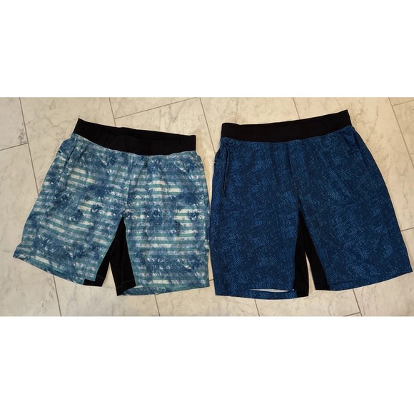 lululemon Men's Size XL T.H.E. Shorts 2 Pairs Bundle Blue Athletic Workout Gym